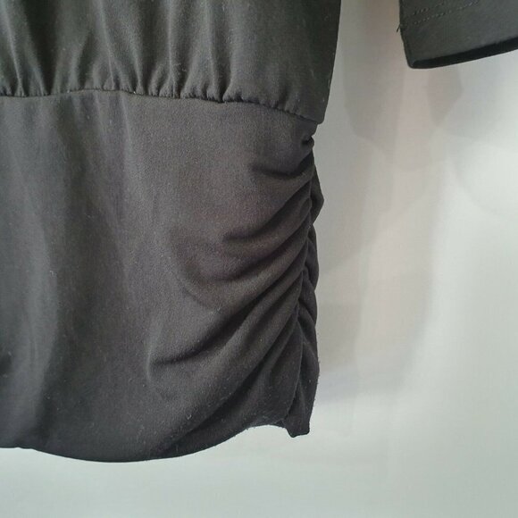 By Chico's Solid Stretch 3/4 Sleeve Blouse Small - Picture 2 of 4